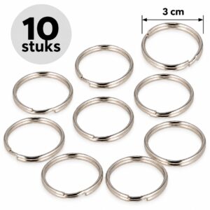 sleutelringen-3cm-zilver-10-stuks-van-Haarsoires DIY Sleutelringen 3cm – Sleutelhangers – Metaal – Zilver – 10 Stuks